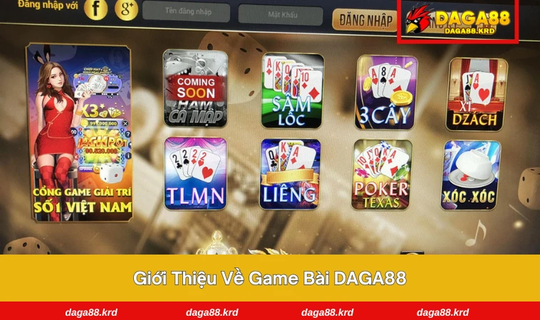 Game Bài DAGA88 1 Giao diện sảnh game bài hiện đại, thân thiện và dễ sử dụng