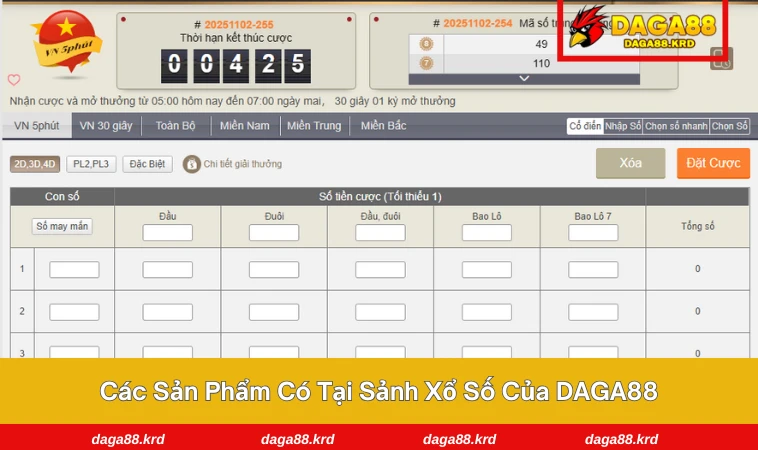 Xổ Số DAGA88 2 Kết quả xổ số được hiển thị trực tiếp và minh bạch tại DAGA88